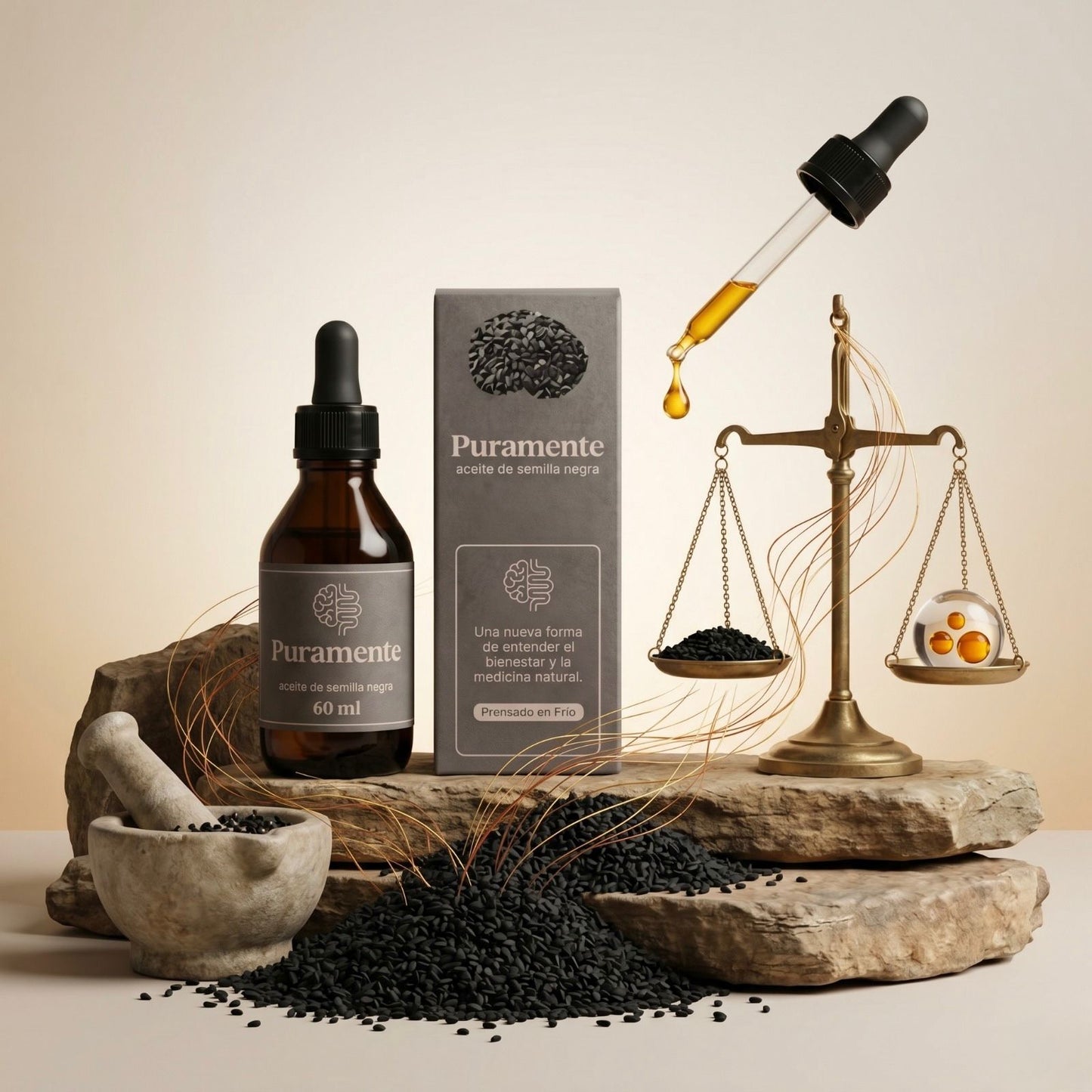 Aceite de semilla negra premium Puramente
